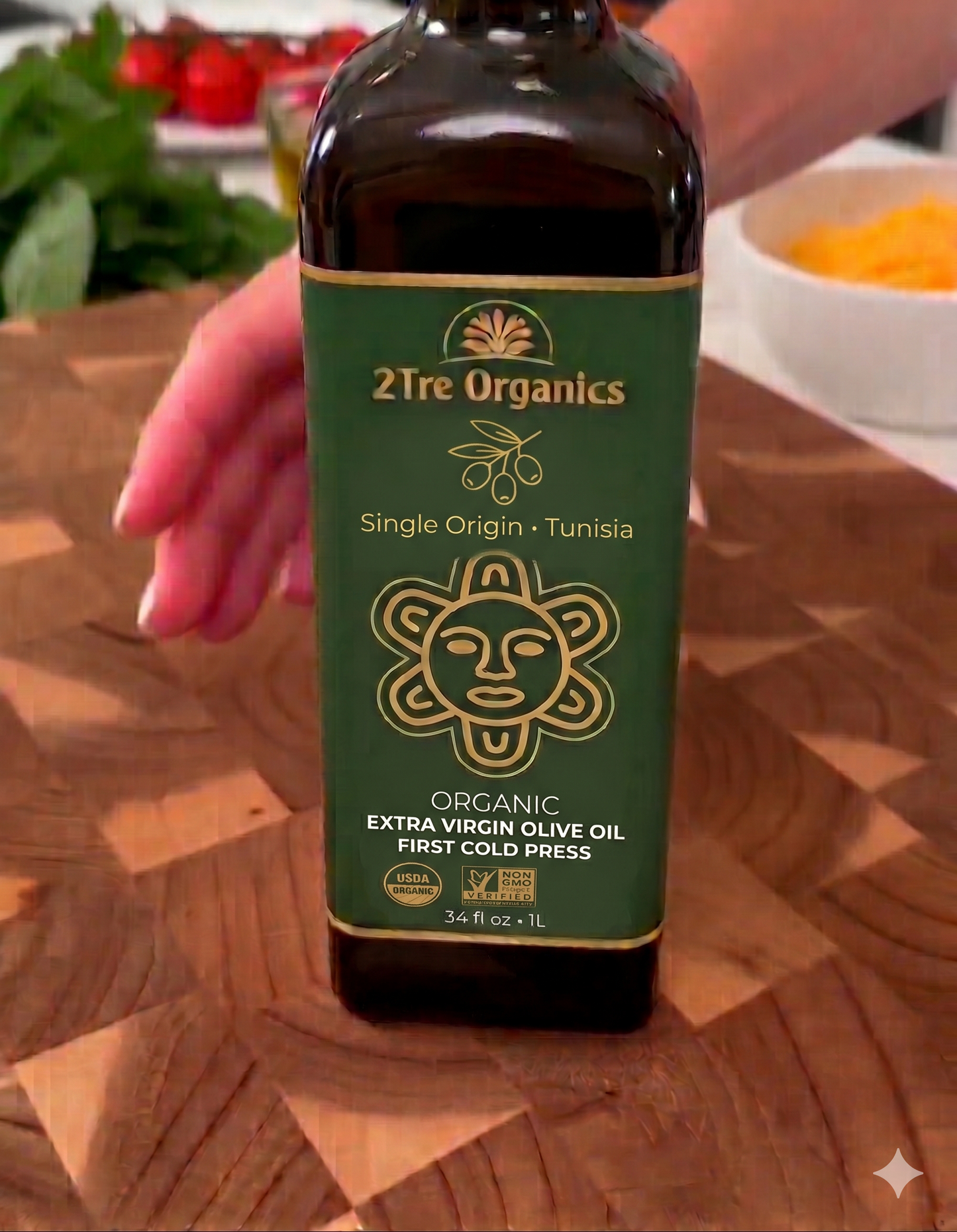 2Tre Organics Organic Extra Virgin Olive Oil — Single Origin Tunisia | First Cold Press | 34 fl oz