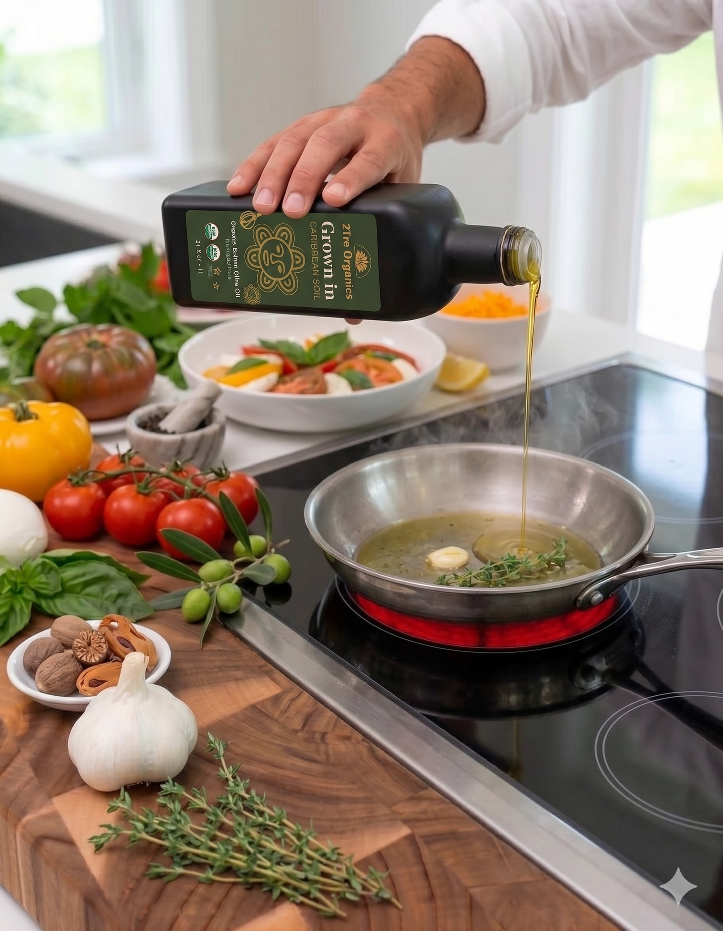 2Tre Organics Organic Extra Virgin Olive Oil — Single Origin Tunisia | First Cold Press | 34 fl oz