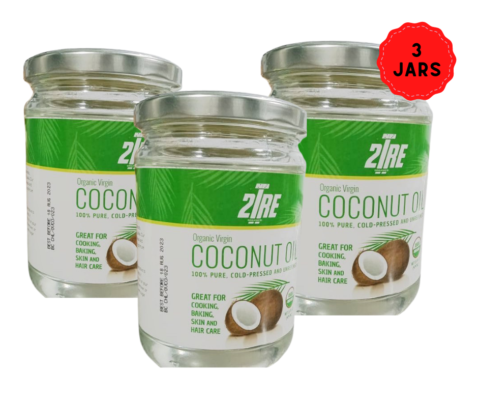 Coconut Oil - 2Tre Organics Unrefined Coconut Oil - Pure, Organic, and Nutrient-Rich